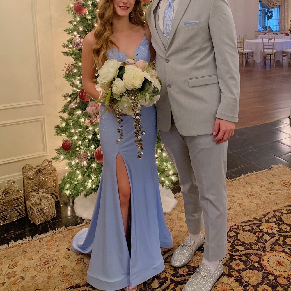 Light Blue Rhinestone Dress